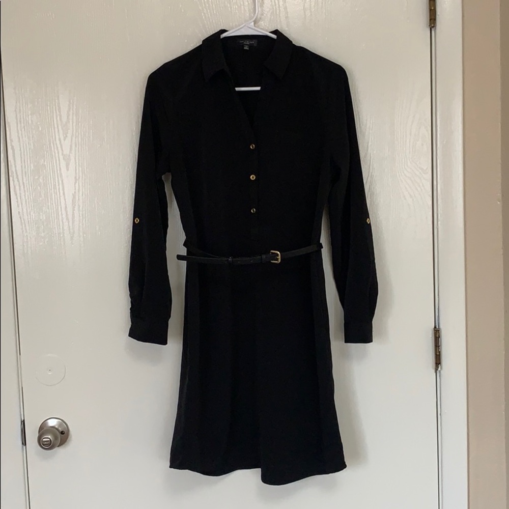 The Limited Black Collared Midi Dress